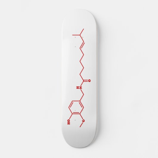 Chili Capsaicin Molekulare Chemische Formel Skateboard (Vorderseite)