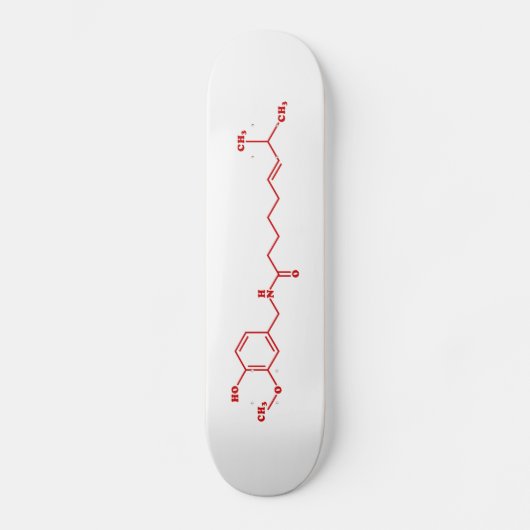 Chili Capsaicin Molekulare Chemische Formel Skateboard (Vorderseite)
