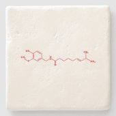 Chili Capsaicin Molekulare Chemische Formel Steinuntersetzer (Vorderseite)