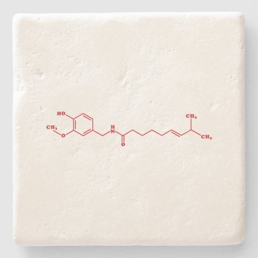 Chili Capsaicin Molekulare Chemische Formel Steinuntersetzer (Vorderseite)