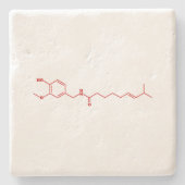 Chili Capsaicin Molekulare Chemische Formel Steinuntersetzer (Vorderseite)