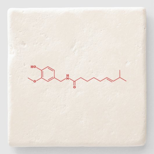 Chili Capsaicin Molekulare Chemische Formel Steinuntersetzer (Vorderseite)
