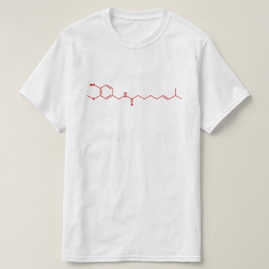 Chili Capsaicin Molekulare chemische Formel T-Shirt (Design vorne)