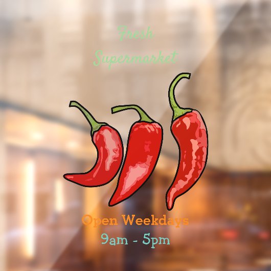 Chili-Cartoon-Abbildung Fensteraufkleber (Blatt 2)