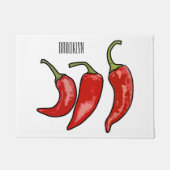 Chili-Cartoon-Abbildung Fußmatte (Vorderseite)