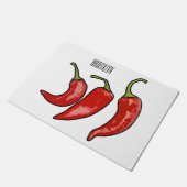 Chili-Cartoon-Abbildung Fußmatte (Schrägansicht)