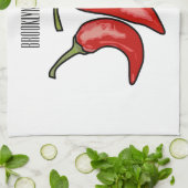 Chili-Cartoon-Abbildung Geschirrtuch (Gefaltet)