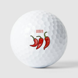 Chili-Cartoon-Abbildung Golfball