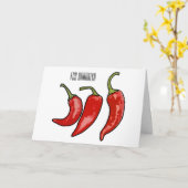 Chili-Cartoon-Abbildung Karte (Gelbe Blume)