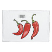 Chili-Cartoon-Abbildung Kissenbezug (Rückseite)