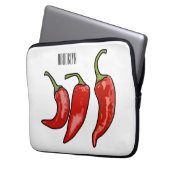 Chili-Cartoon-Abbildung Laptopschutzhülle (Vorderseite Links)
