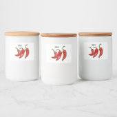 Chili-Cartoon-Abbildung Lebensmitteletikett (Flaschen)