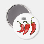 Chili-Cartoon-Abbildung Magnet (Vorderseite/Rückseite)