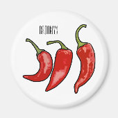 Chili-Cartoon-Abbildung Magnet (Vorne)