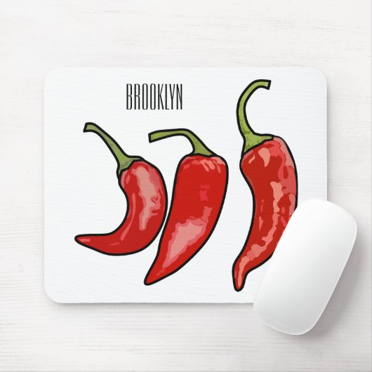 Chili-Cartoon-Abbildung Mousepad (Mit Mouse)