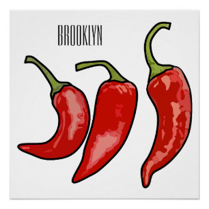 Chili-Cartoon-Abbildung Poster