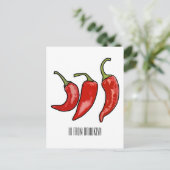 Chili-Cartoon-Abbildung Postkarte (Stehend Vorderseite)