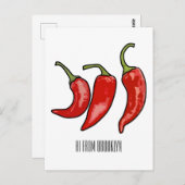 Chili-Cartoon-Abbildung Postkarte (Vorne/Hinten)