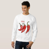 Chili-Cartoon-Abbildung Sweatshirt (Vorne ganz)