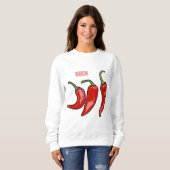 Chili-Cartoon-Abbildung Sweatshirt (Vorne ganz)