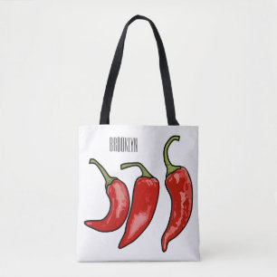 Chili-Cartoon-Abbildung Tasche