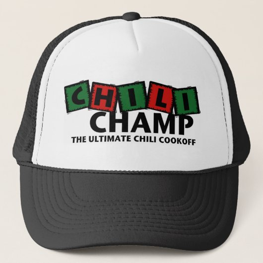 Chili-Champions-Logo-Hut Truckerkappe (Vorderseite)
