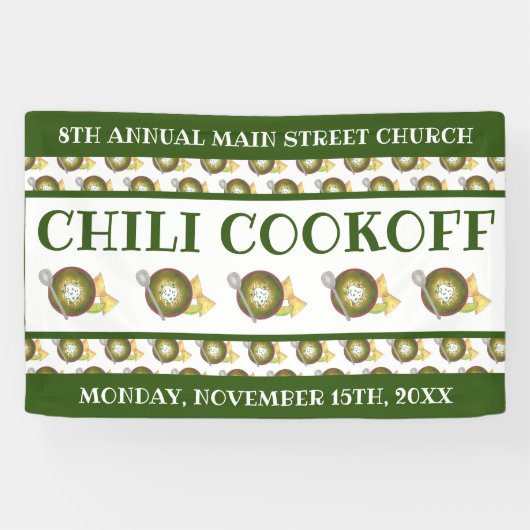 Chili Chili Suppenkeks Wettbewerb Abendessen Banner (Horizontal)