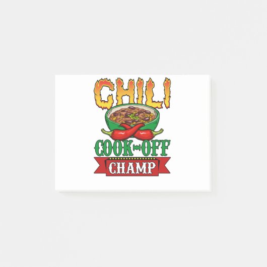 Chili Cook Off Champ Gewinner Post-it Klebezettel (Vorderseite)