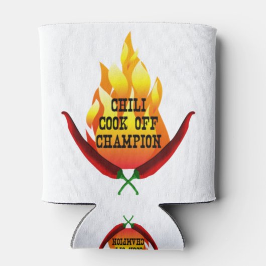 Chili Cook Off Champion Flame Design Dosenkühler (Rückseite)