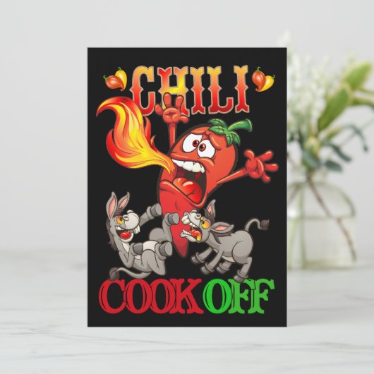 Chili Cook Off Einladung (Stehend Vorderseite)