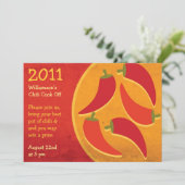 Chili Cook Off Einladung (Stehend Vorderseite)