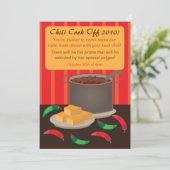 Chili Cook Off Einladung Ankündigung (Stehend Vorderseite)