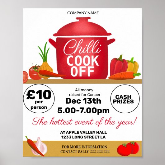 Chili Cook off Fundraiser Poster (Vorne)