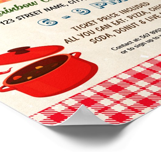Chili Cook Off Fundraiser Vorlage Poster (Ecke)
