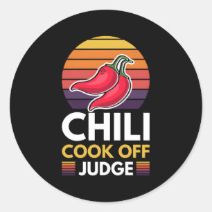 Chili Cook Off Judge Red Chili Runder Aufkleber