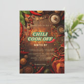 Chili Cook Off Party Invitation Einladung (Stehend Vorderseite)
