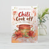 Chili Cook Off Party Invitation Einladung (Stehend Vorderseite)