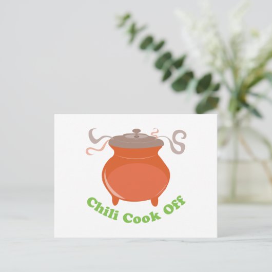 Chili Cook Off Postkarte (Stehend Vorderseite)