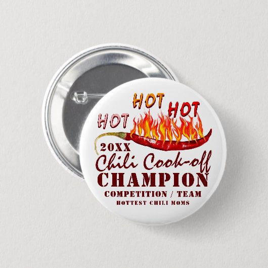 Chili Cook Off Rustic Teamsieger Champion Button (Vorne & Hinten)