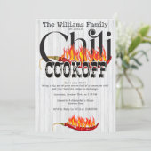 Chili Cookie Cook Off Contest Rustikales Party Einladung (Stehend Vorderseite)