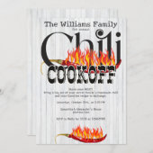 Chili Cookie Cook Off Contest Rustikales Party Einladung (Vorne/Hinten)