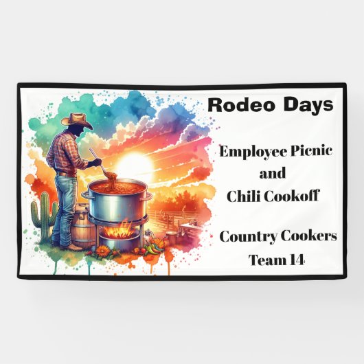 Chili Cooking Cowboy 1 (Bohnen oder keine Bohnen) Banner (Horizontal)