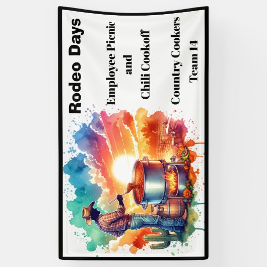 Chili Cooking Cowboy 1 (Bohnen oder keine Bohnen) Banner (Vertikal)