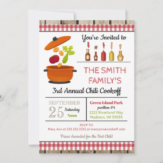 Chili-Cookoff-Einladung Einladung (Vorderseite)