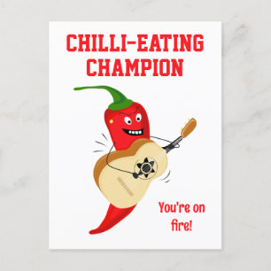 Chili Eating Champion Du bist auf Feuerwitz Postkarte