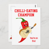 Chili Eating Champion Du bist auf Feuerwitz Postkarte (Vorne/Hinten)