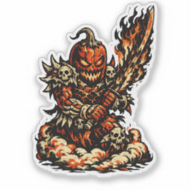 Chili Fire Demon Halloween — Dark Warrior Retro  Aufkleber