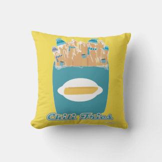 Chili Fries oder Chilly Fries Funny Cartoon Motto Kissen