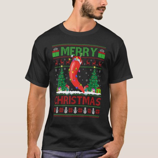 Chili Gemüsegarten Weihnachtsbaum Ugly Santa Chili T-Shirt (Vorderseite)