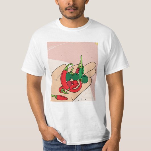 Chili Gewürzige Lebensmittel Gemüse Heiße Paprikas T-Shirt (Vorderseite)